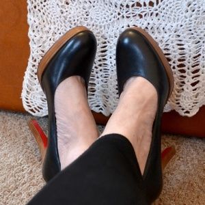 Black Leather Heels - Platform Pumps